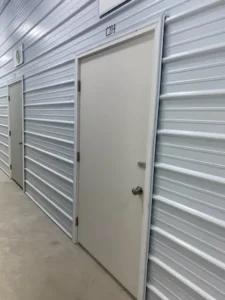 Outdoor RV and trailer storage with pull through parking.
